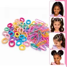 Kit Elástico Cabelo Xuxinha Meia e Silicone + Bolsinha Rígida Rabicó Infantil Adulto Bebês Meninas