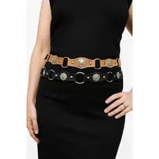 Cinto feminino inverno de argola rebite fino
