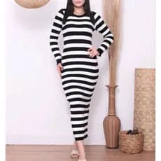 tricot linha modal vestido longo lisfrada caneladinho inverno