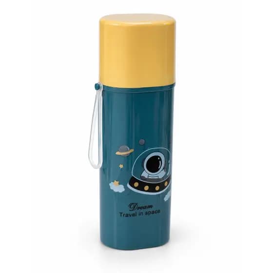 Porta Escova De Dente Infantil Com Tampa Cores Vibrantes 20x5x6cm