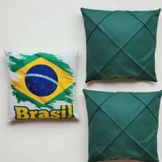 kit 3 Capa de Almofada Suede Copa do Mundo – Modelo Drapeado Luxo