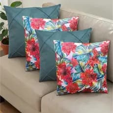 Kit 4  capas de almofadas estampadas em Suede  e Drapeadas  45x45cm