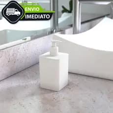Dispenser Saboneteira Sabonete Líquido/Álcool Gel Reservatório Detergente 350ml Compacto Banheiro