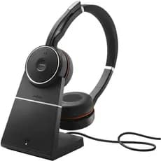 Headset sem fio Evolve 75 Stereo MS, Link 370 e Base recarregamento (USB)