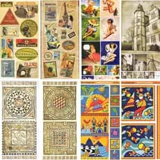 Papeis para Artesanato em Geral e Decoupage e ScrapBook Vários Temas para Artesanato em Geral Tamanho da Folha 27.5x4 cm