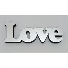 Palavra em MDF Espelhado LOVE com 6 x 17.5 cm Palavra Decorativa Love fica em Pé