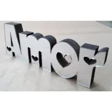 Palavra Amor em MDF Espelhado Palavra Decorativa em MDF Espelhado fica de Pé AMOR em MDF Espelhado com 6 x 17 cm