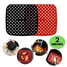 Suporte Tapete Antiaderente Silicone Air Fryer Fritadeira Para Assar Não Gruda Kit 2 Unidades Descanso Panelas Quentes