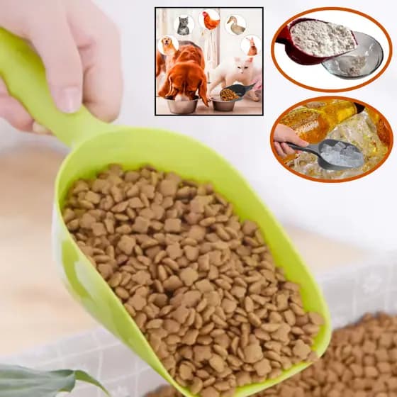 Pá Colher Concha Pegador Dosadora Resistentes Multiuso Para Ração de Pets Cereais Grãos Gelo Farinhas Pá para Ração Pets