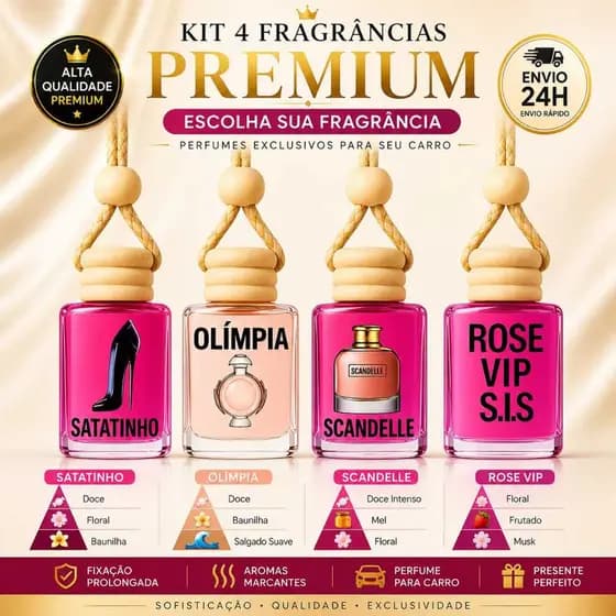 Cheirinho Aromatizante Automotivo 10ml de Pendurar  Escolha sua Fragrância