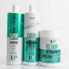 Kit Capilar Profissional Elixir D'Argan Up Elegance 1Litro Hidratação Profunda Brilho