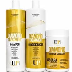 Kit Diamond 1 Litro Treatment UP Elegance Profissional Lavatório Shampoo Condicionador Máscara