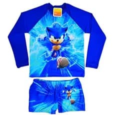 Kit Blusa Proteção Solar UV50 com Sunga Menino Herois Natação Conjunto