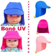 Chapéu Boné Praia Infantil Bebê Com Proteção Solar Fator 50