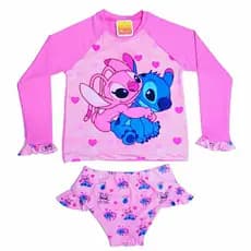 Kit Conjunto Uv Proteção Solar Blusa Biquíni Praia Piscina Menina