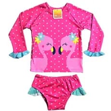 Conjunto Biquini Bebe Camiseta + Calcinha Proteção Uv Praia Verão moda