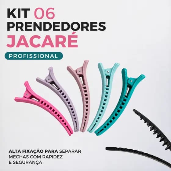 Kit Com 6 Presilhas Jacaré Para Salão De Beleza Segura Mechas Grossas E Não Marca O Cabelo