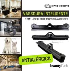 Vassoura Inteligente Silicone 3 Em 1 Cabeleireiro Barbeiro Pet Pelos Antialérgica Rodo e Esfregão