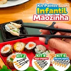 Palitos para Lanches Sushi Infantil Mãozinha | Hashi Fácil Reutilizável | Pegador Divertido para Crianças