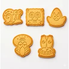 Kit 5 Cortadores de Biscoito Infantil Bob Esponja 6cm Cortador Bolacha Massinha Pasta Americana