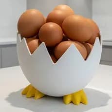 Porta Ovos Casca de Ovo com Pés de Galinha Decorativo Organizador Cozinha
