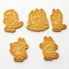 Kit 5 Cortadores de Biscoito Infantil Bluey 6cm Cortador Bolacha Massinha Pasta Americana