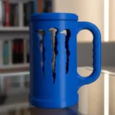 Suporte para Lata Monster Energy em Diversas Cores Formato Caneca com Design de Recortes Estilizados