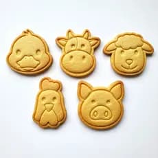 5 Cortadores de Biscoito Infantil Fazendinha Cortador Bolacha Massinha Pasta Americana
