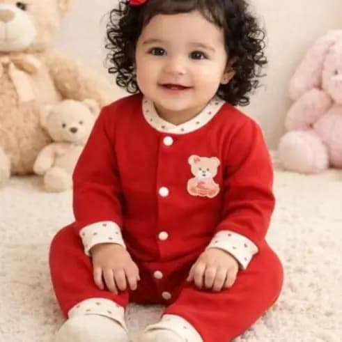 Macacão Longo Pijama Infantil Bebê Ribana/100% Algodão Outono Inverno P M