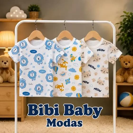 kit 3 Peças Camisetas Bebê Manga Curta 100%Algodão/Ribana Canelada Menino