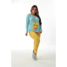 Pijama Longo Feminino Girafa Conjunto De Frio Inverno Promoção