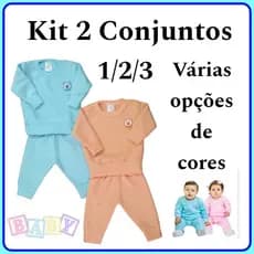 Kit 2 Conjunto Pijama Unisoft bebe 1 / 2 / 3 inverno infantil menino e menina
