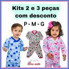Pijama bebê Moletom Flanelado P/M/G  Inverno Menina e Menino Moletinho