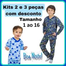 Pijama bebê Moletom Flanelado 1 ao 16  Inverno Menino Moletinho