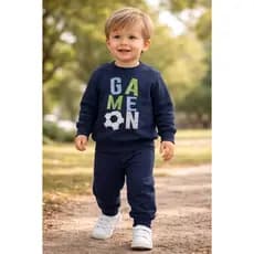 Conjunto Moletom Flanelado Pijama Bebê Infantil com punho na blusa e calça Menino