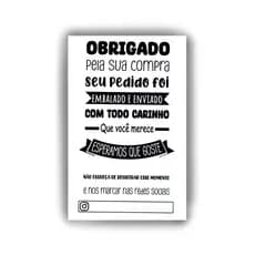 Cartão de Agradecimento ao Cliente Black Instagram - 100 unidades