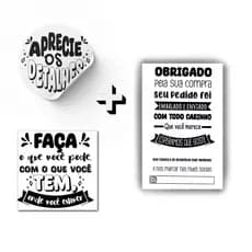 Cartão, Adesivo e TAG Agradecimento Motivacional Cliente - Kit 150 Unidades
