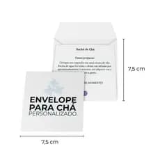 Envelope Sachê Chá Personalizado Logo ou Arte 7,5x7,5 cm - 50 unidades