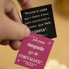 Cartão Versículos Bíblicos Mini Tag Variados Colorido - 5 unidades