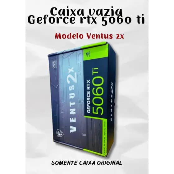 ✨🎮 Caixa Vazia Original MSI GeForce RTX 5060 Ti Ventus 2X 🚀🔥 💎 Visual Gamer Premium • Item Colecionável •Edição Original