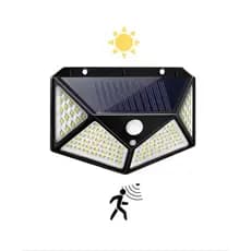 ✨ Refletor Solar 100 LEDs com Sensor de Movimento 🌞🔦 Luminaria Externa para Muro Jardim e Corredor 💡