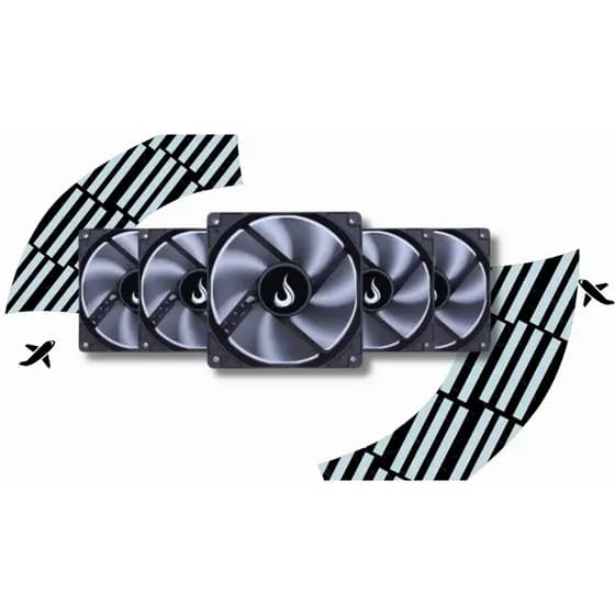 💨🔥 Kit 5 Cooler Fan 120mm 🖤 1500 RPM Sem LED ⚡ Alto Fluxo de Ar para Gabinete Gamer 🔧
