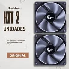 💨🔥 Cooler Fan 120mm Rise Mode 🖤 Kit 2 Unidades 🔧 Ventoinha para Gabinete Gamer Silencioso 1500RPM Alto Fluxo de Ar ⚡