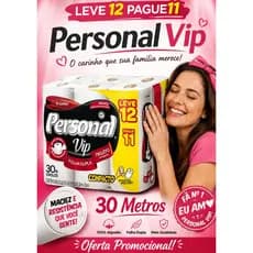 🧻 Papel Higienico Personal VIP 12 Rolos Folha Dupla Macio e Resistente Alta Absorcao Conforto para Banheiro Uso Diario