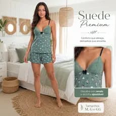 Short Doll Feminino Alça Fina Com Renda E Short Confortável Para Dormir E Ficar Em Casa Leve E Macio