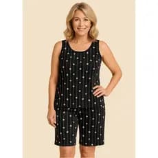 Pijama Feminino Bermuda Suede Estampado Conjunto Roupa de Dormir Senhora