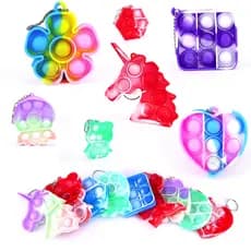 Chaveiro Pop It Fidget Toy Brinquedo Antistress Finger Toy Colorido Já no Brasil