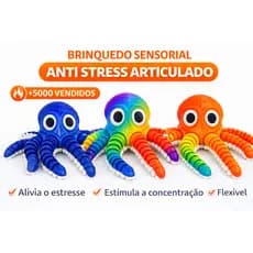 Polvo Sensorial Ventosa Fidget Toy Anti Estresse Articulado Colorido Para Autismo Brinquedo Infantil