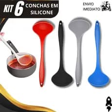 Kit 6/3/2 Concha Culinária de Silicone Resistente ao Calor Ideal Para Panelas Antiaderentes Para Natal