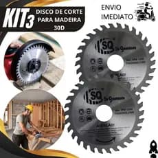 Jogo 3/2/1 Disco de Corte Widea 110x22,23MM 30 Dentes para Madeira para Serra Circular Esmerilhadeira